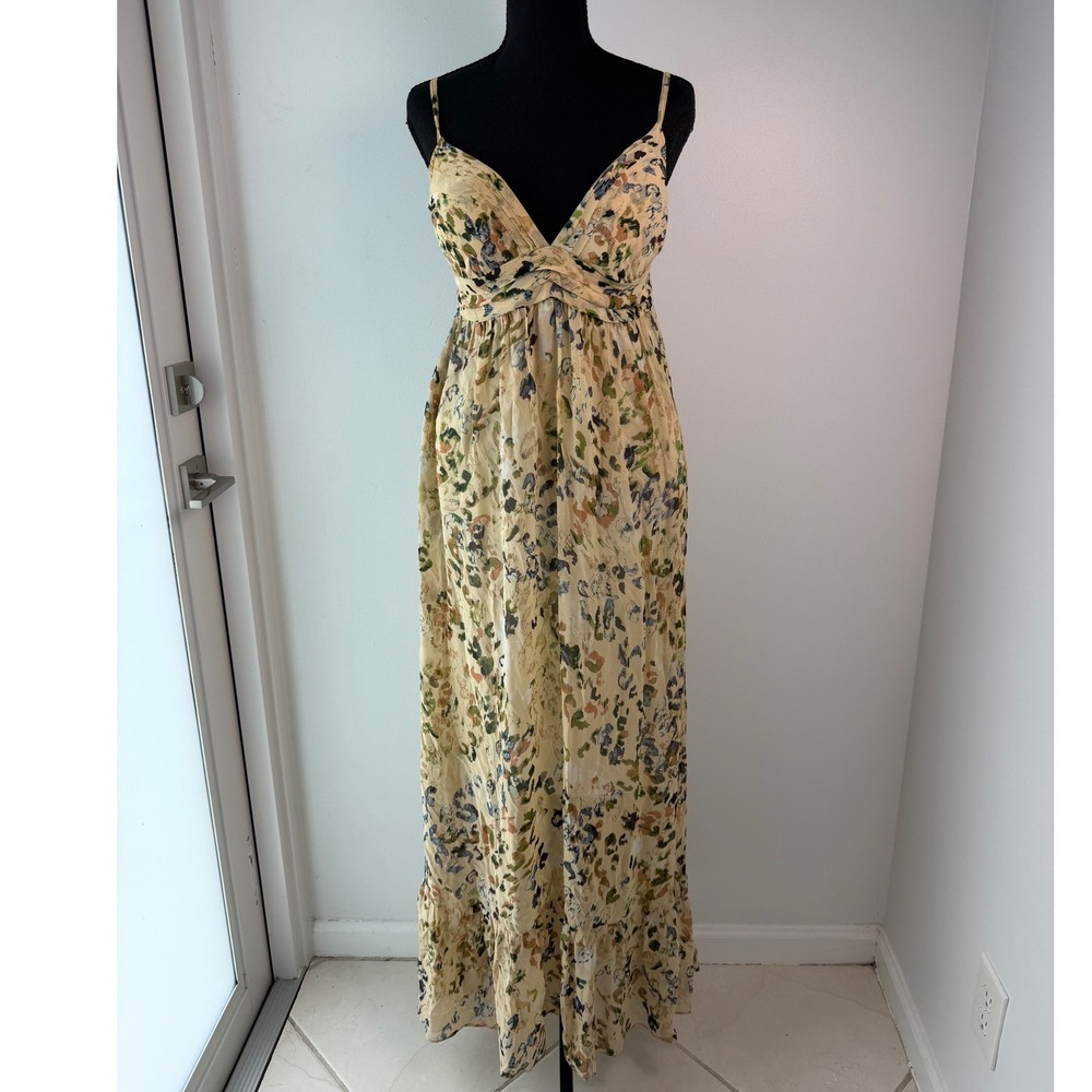 Rory Beca Italian Summer Wedding Guest Coastal Coquette Floral Maxi Dress M